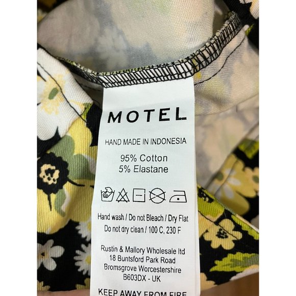 Motel Women's XS Floral Flower Green Yellow Black Mini Skirt NWOT - Picture 5 of 6